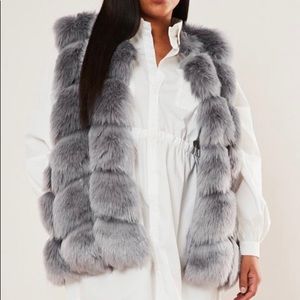 Grey Faux Fur Vest